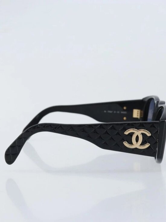 CHANEL Sunglasses plastic Black CC Auth BSZ432 main image 10